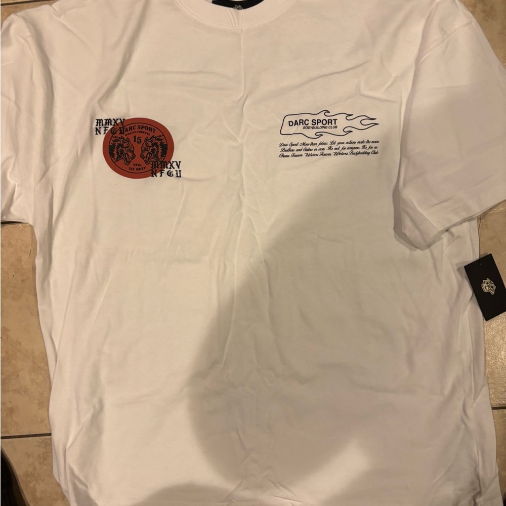 Darc Sport White Short Sleeve Tee with Graphic Accents